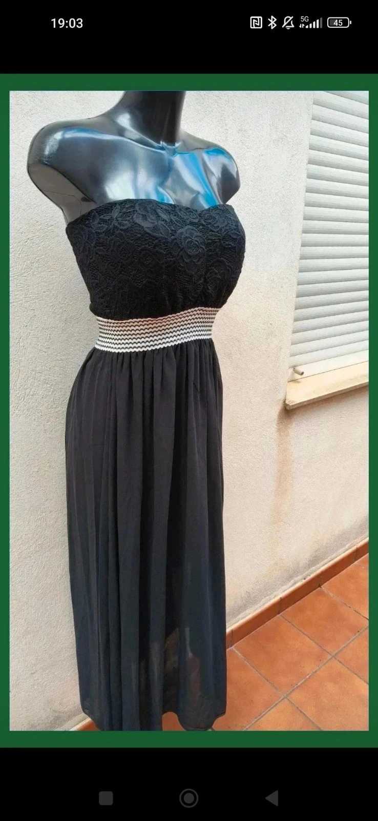 Lang zwart jurkje met halsband - Maat M/L ♥ – photo 3